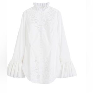 Rabanne H&M Eyelet Embroidered Poplin shirt